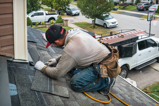 Professional Hail Damage Roof Repair technician working in New Brunswick, NJ